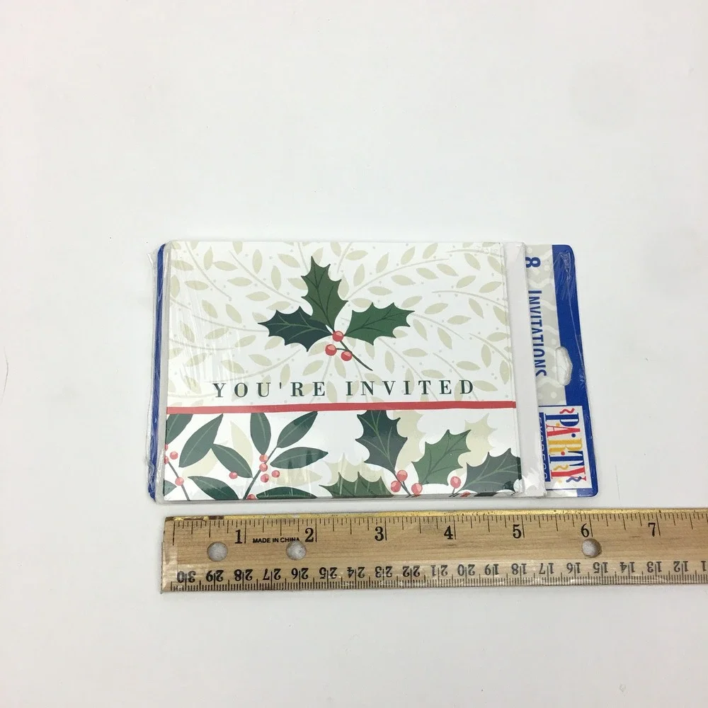 2 Packs of 8ct Christmas Holiday Party‎ Event You're Invited Invitation Sealed
